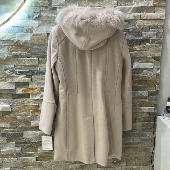 LONDON FOG Faux Fur-Trimmed Wool-Blend Jacket - Picture 4 of 8